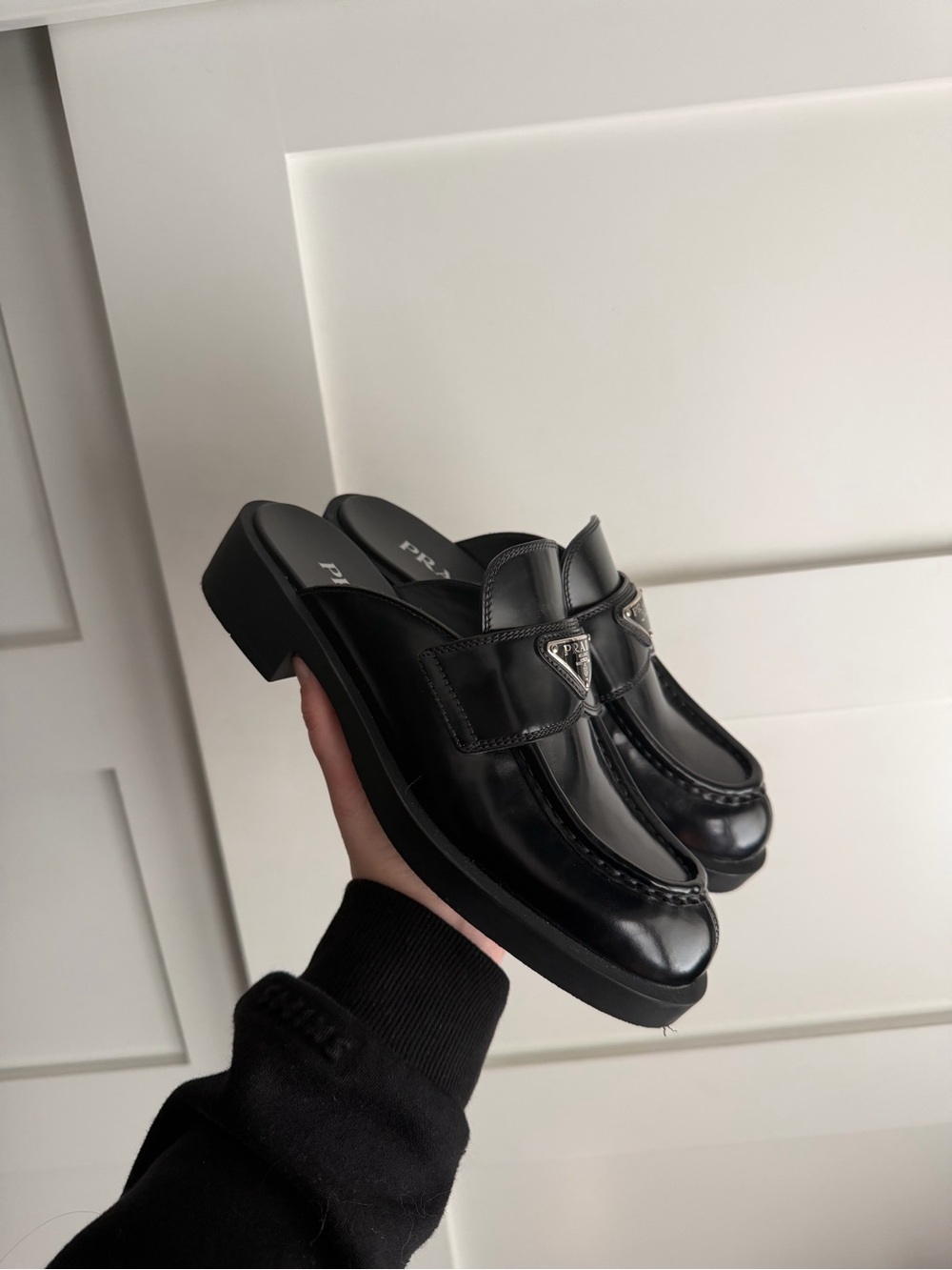 Prada Black Leather Mules - Picture 2 of 4